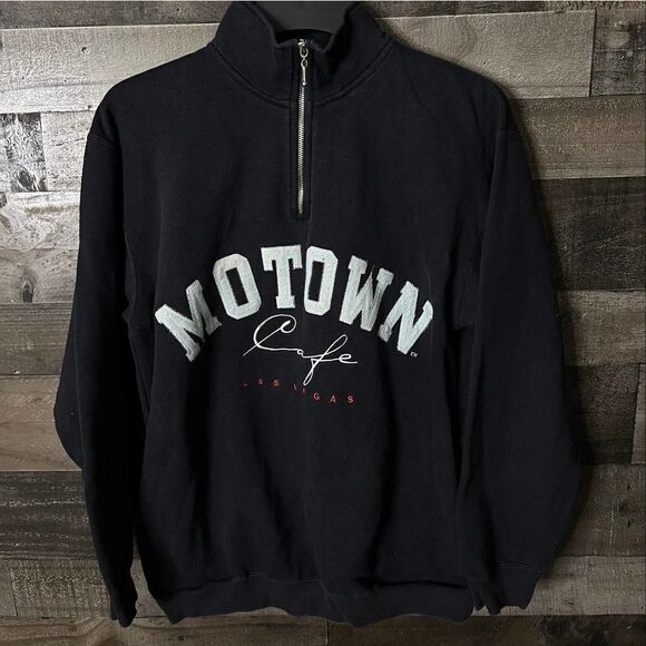VTG Motown Sweatshirt 1/2 Zip USA Large - Picture 1 of 4